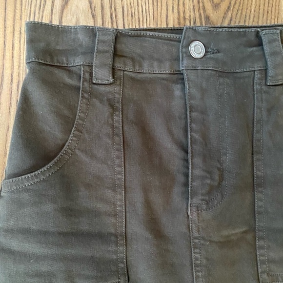 DYNAMITE Olive Green Denim Mini Skirt - Picture 4 of 9